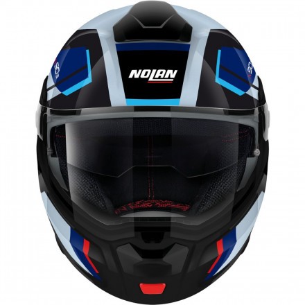 Мотошлем Nolan N90-3 Lighthouse N-Com 050, Zephyr White/Black/Light Blue 