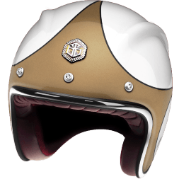 Мотошлем Guang Open Face Speedrun V.1 (Gold &amp; White)