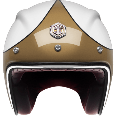 Мотошлем Guang Open Face Speedrun V.1 (Gold &amp; White)